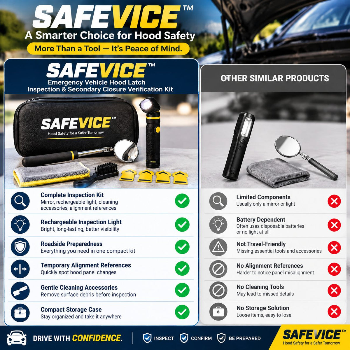 SAFEVICE™ Hood Latch Inspection — key benefits and applications