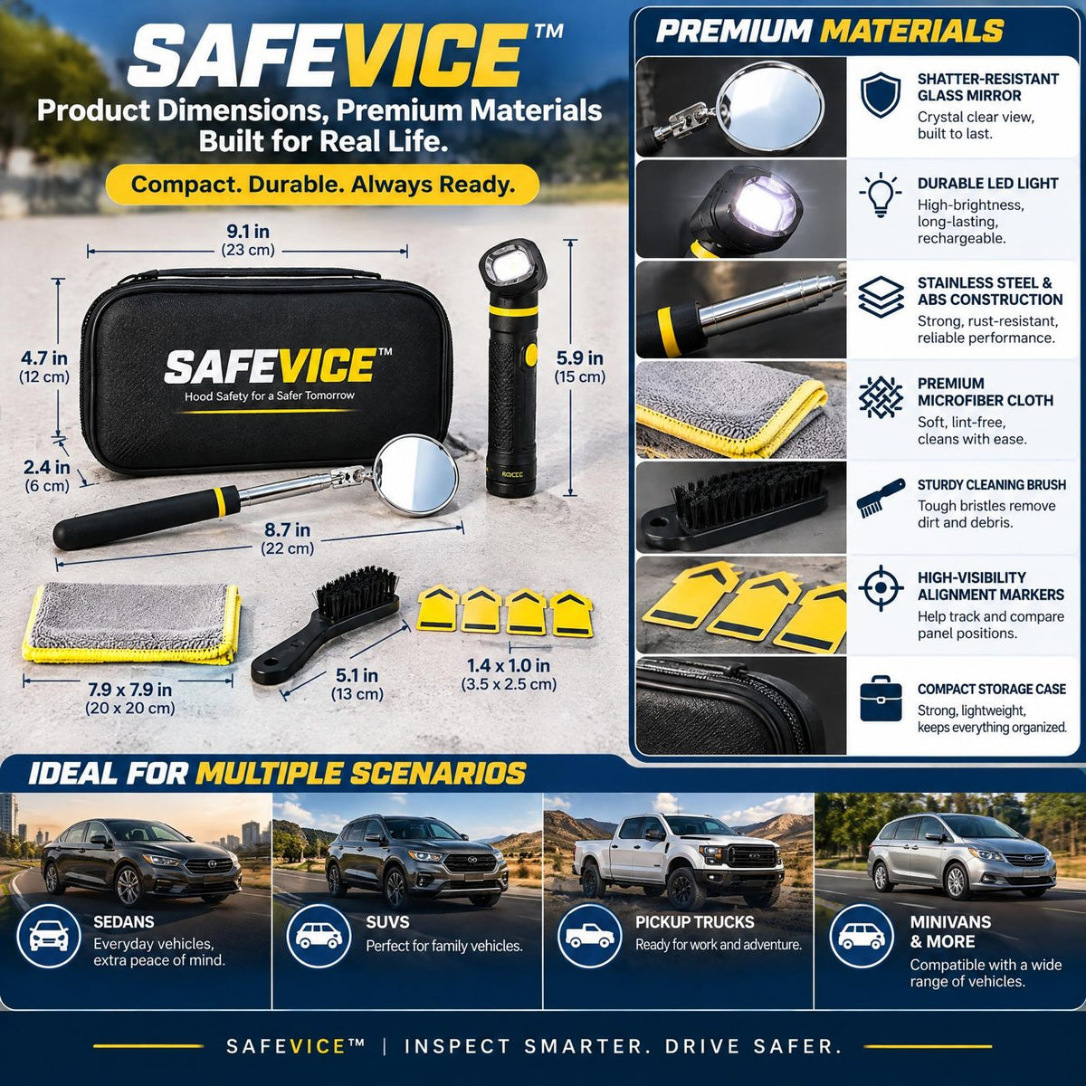 SAFEVICE™ Hood Latch Inspection — product comparison and safety information
