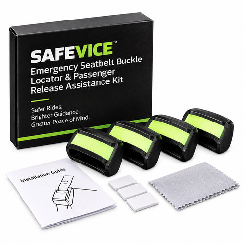 SAFEVICE™ Seatbelt Buckle Locator — product kit overview